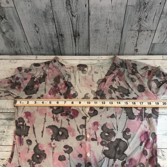 J.Jill Silk Cashmere Silk Blend Floral Cardigan Medium Petite - Picture 6 of 8